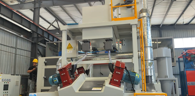 浙江板材除锈强化，通过式抛丸机应用案例